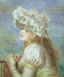 Porträt einer jungen Frau mit Spitzenhut, 1891